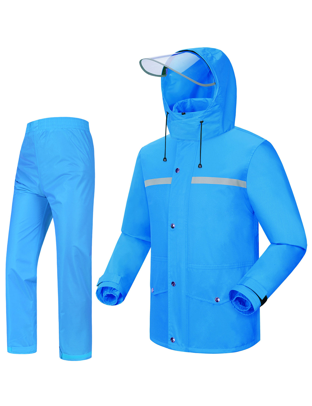 ICreek Rain Suit Jacket &amp; Pants Suit Capa de chuva para homens e mulheres ao ar livre All-Sport impermeável respirável anti-tempestade 