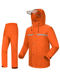 ICreek Rain Suit Jacket &amp; Pants Suit Capa de chuva para homens e mulheres ao ar livre All-Sport impermeável respirável anti-tempestade 