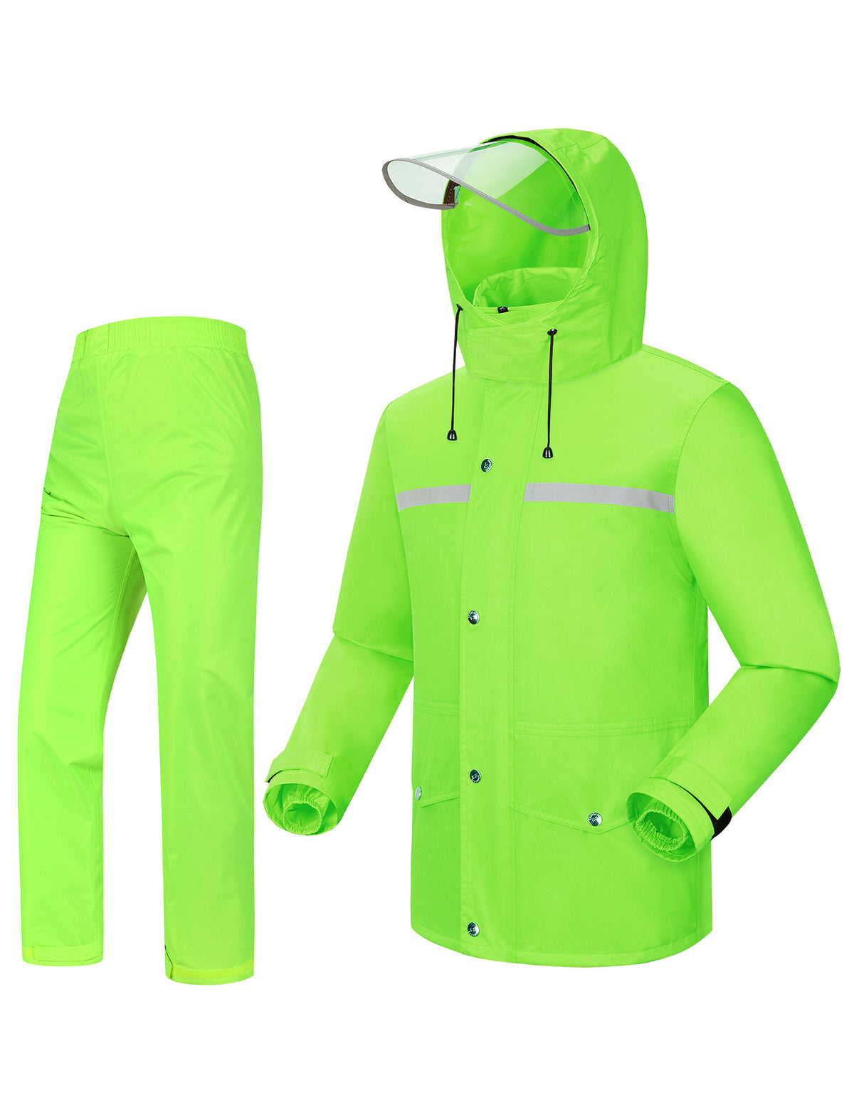 ICreek Rain Suit Jacket &amp; Pants Suit Capa de chuva para homens e mulheres ao ar livre All-Sport impermeável respirável anti-tempestade 