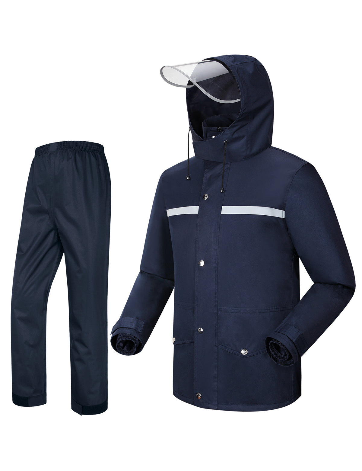 ICreek Rain Suit Jacket &amp; Pants Suit Capa de chuva para homens e mulheres ao ar livre All-Sport impermeável respirável anti-tempestade 