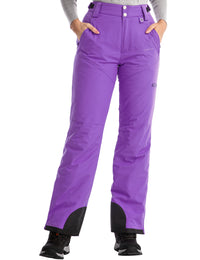 iCreek Womens Snow Pants Insulated Winter Warm Snow Trousers Sports Windproof Outdoor（Purple）