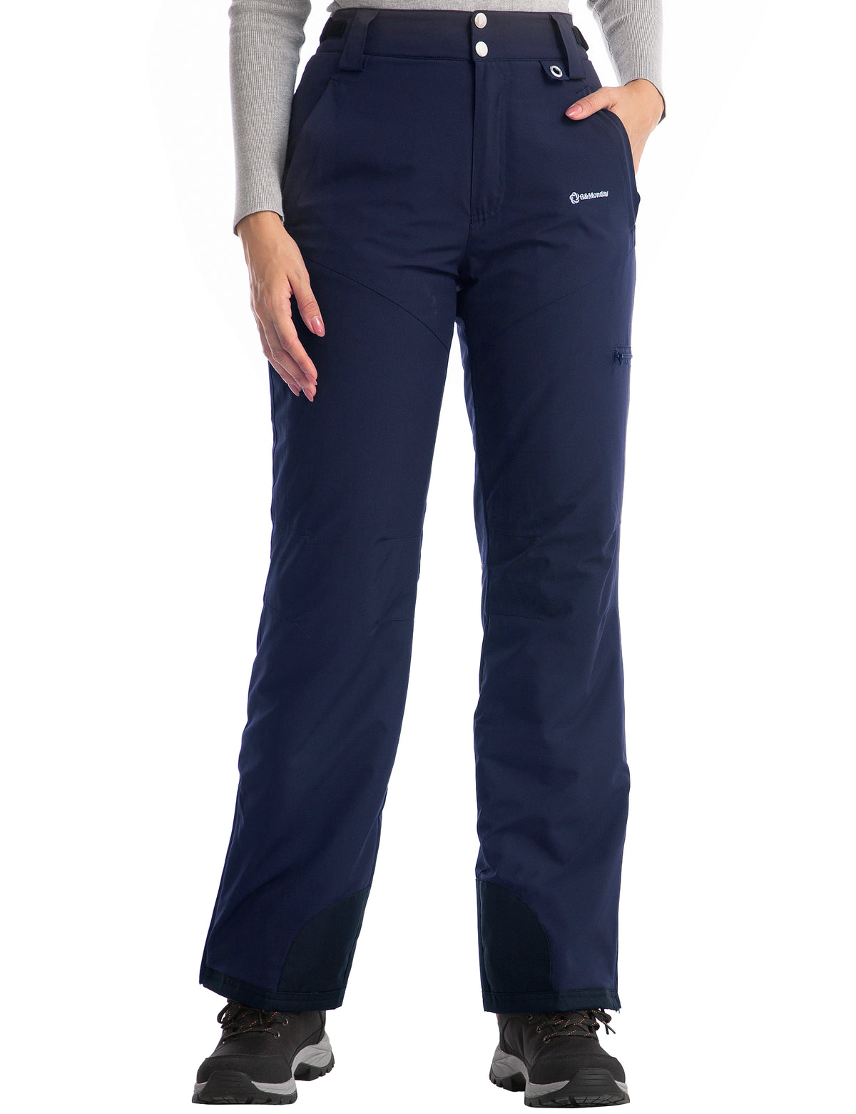 iCreek Womens Snow Pants Insulated Winter Warm Snow Trousers Sports Windproof Outdoor（Navy Blue）