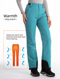 iCreek Womens Snow Pants Insulated Winter Warm Snow Trousers Sports Windproof Outdoor（ Blue）