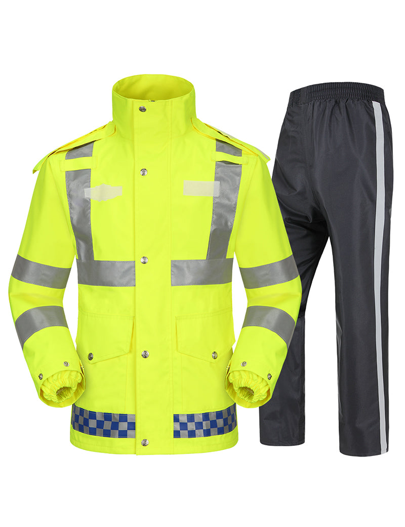 iCreek Warnschutz-Regenanzüge für Herren und Damen, reflektierende Sicherheitsjacke und -hose