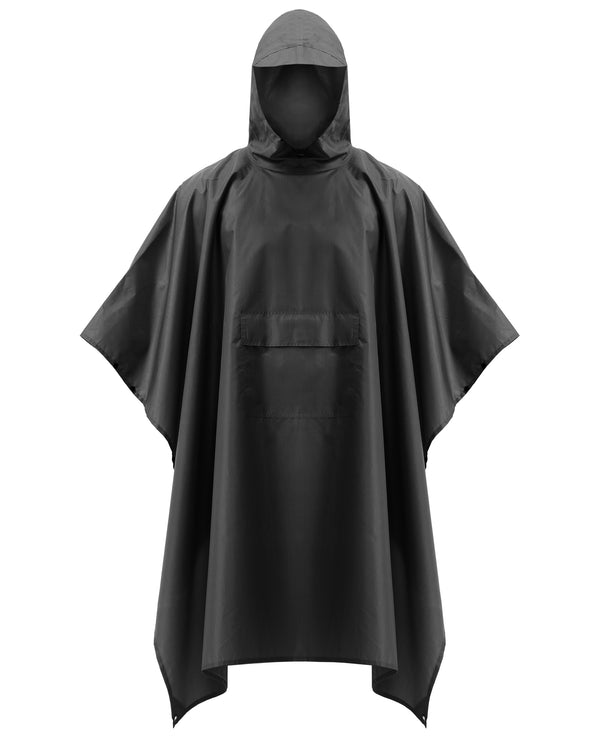 iCreek Hooded Rain Poncho with Pocket Waterproof Raincoat Jacket Lightweight Unisex