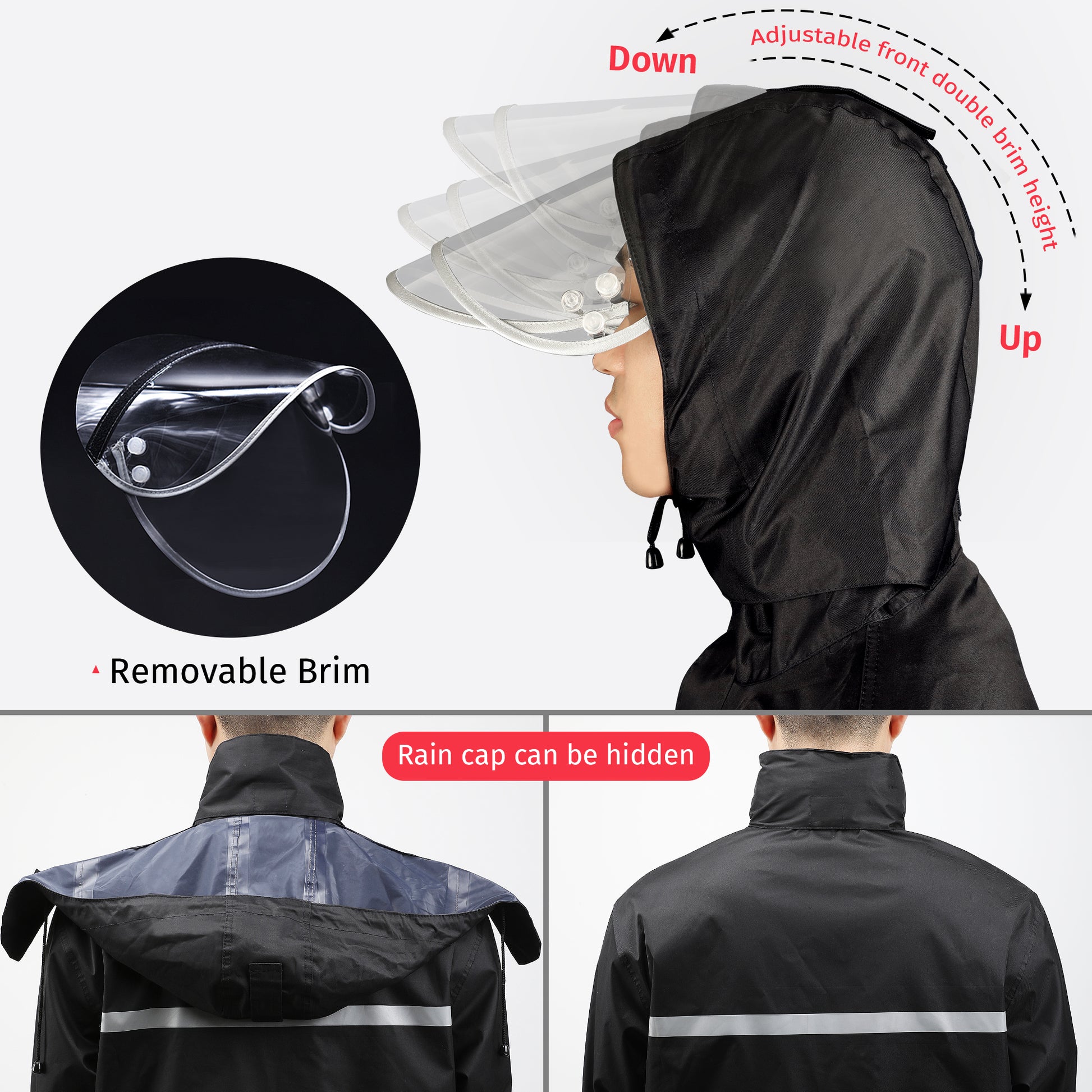  iCreek Motorcycle Rain Suits for Men & Women Waterproof  Anti-storm Raincoat High Visibility Rain Gear for Cycling, Golf, Fishing, S  : Automotive