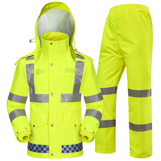iCreek High Visibility Rain Suits Men & Women Safety Reflective Jacket and Pants