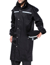 iCreek Raincoat Waterproof Mens & Womens Adult Long Rain Jacket with Hood