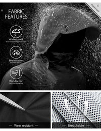 iCreek Men's Rain Suit Waterproof Rain jacket Breathable Lightweight Raincoat with Hooded Rain Gear for Leisure, Outdoor(Night Sky Black)