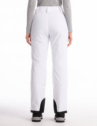 iCreek Womens Snow Pants Insulated Winter Warm Snow Trousers Sports Windproof Outdoor（White）