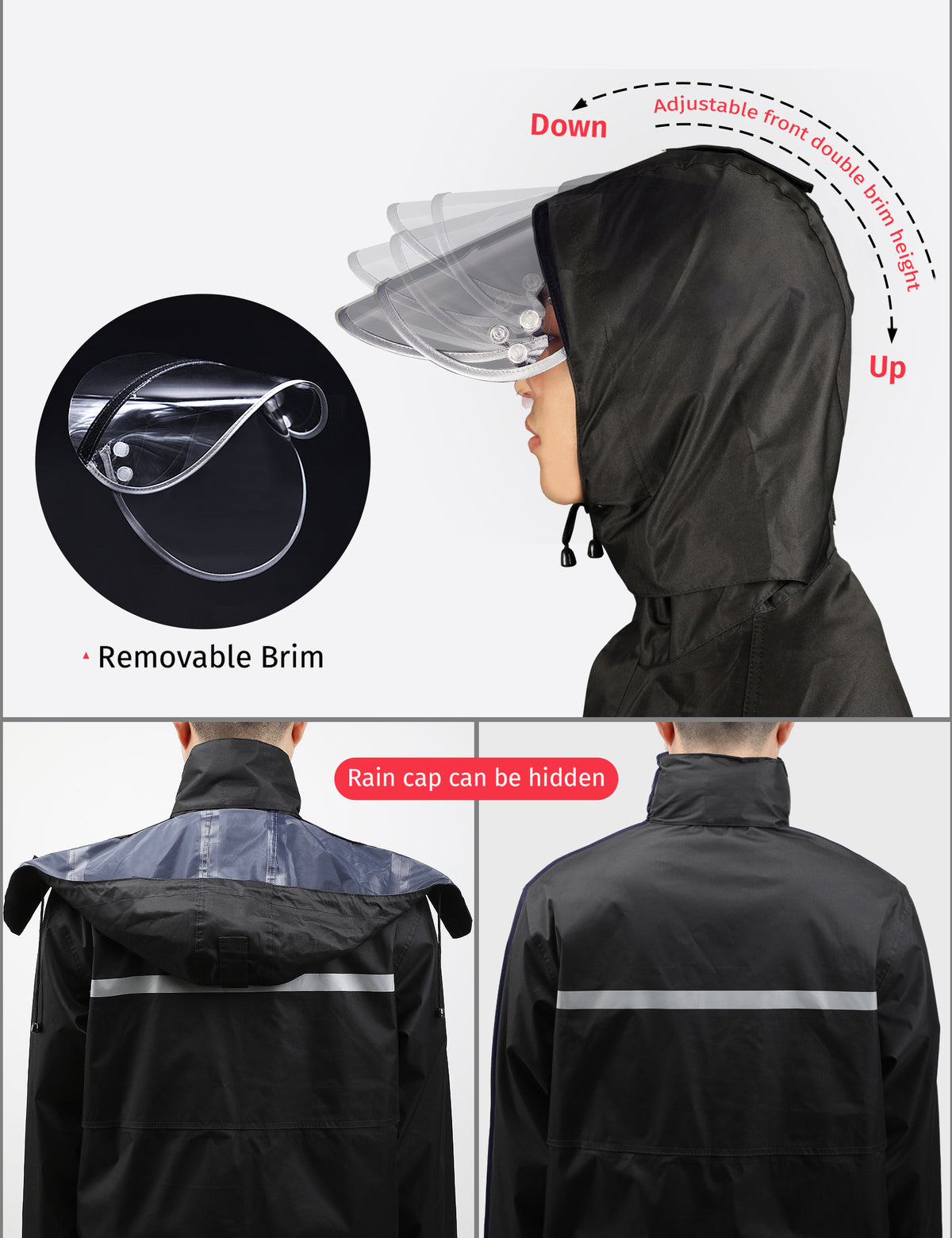 ICreek Rain Suit Jacket &amp; Pants Suit Capa de chuva para homens e mulheres ao ar livre All-Sport impermeável respirável anti-tempestade 